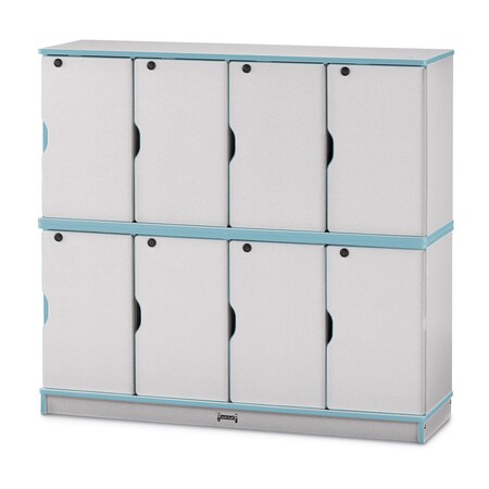 Jonti-Craft Rainbow Accents Stacking Lockable Lockers, Double Stack, Coastal Blue 4696JC131